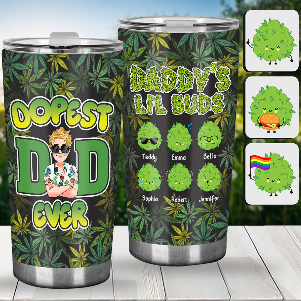 Dopest Dad Marijuana Daddy - Personalized Weed Tumbler