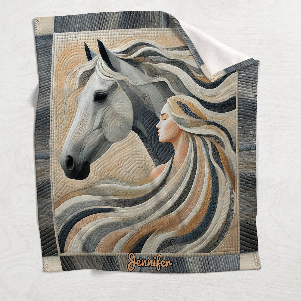 Just A Girl Who Loves Horses - Personalized Horse Blanket