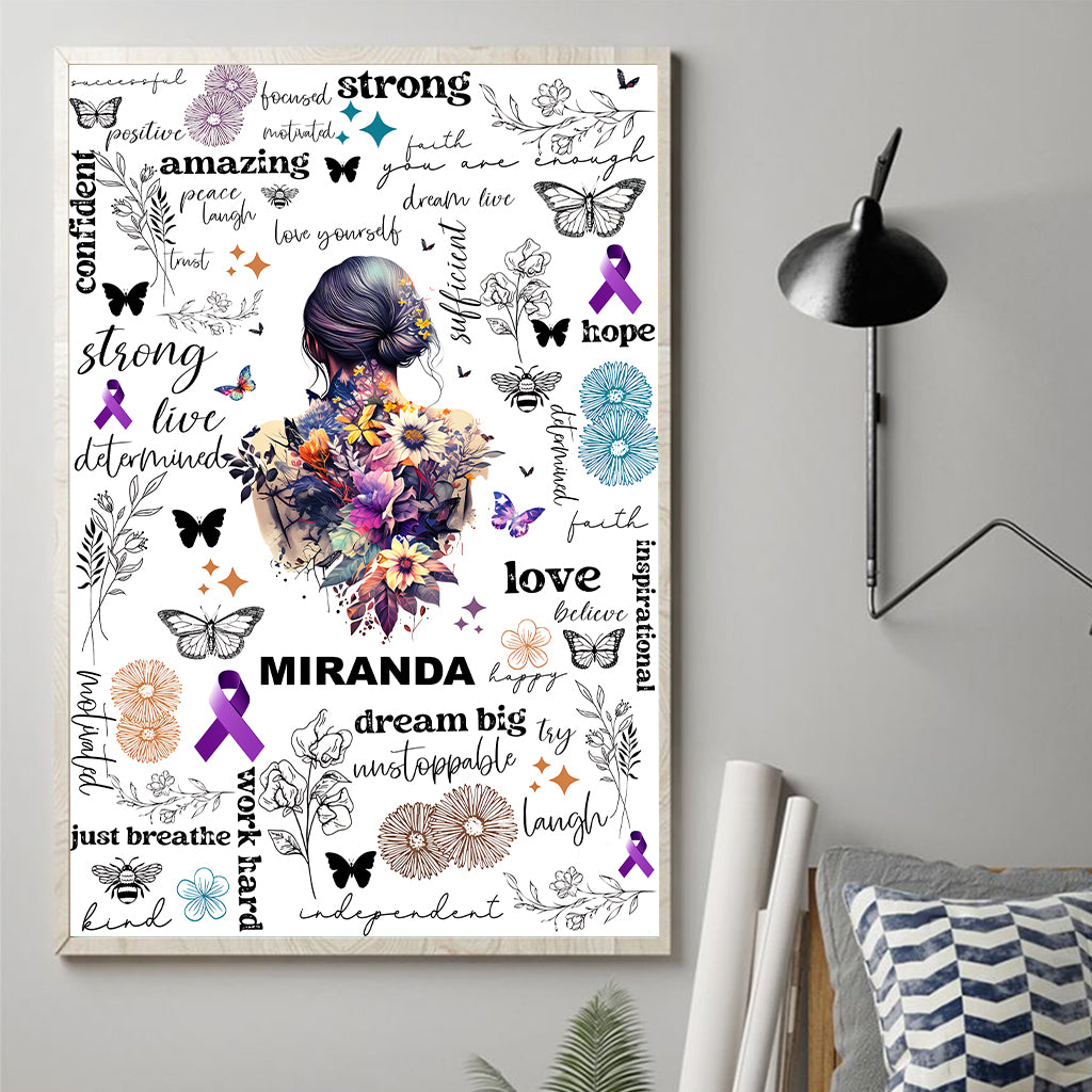 Just Breathe Amazing Strong - Personalized Mental Health Awareness Canvas And Poster