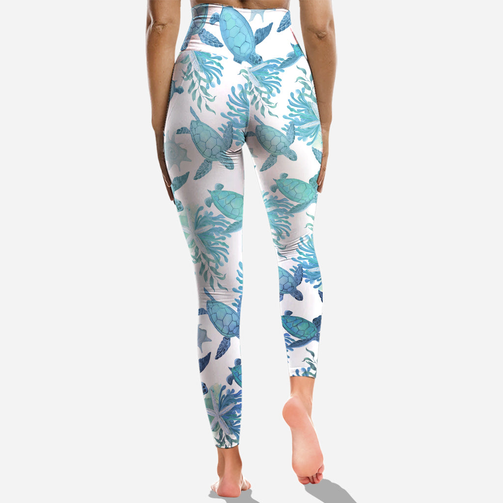 Always Salty - Personalized Turtle Cross Tank Top and Leggings