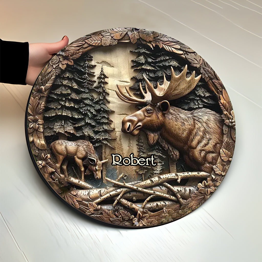Love Hunting - Personalized Hunting Round Wood Sign