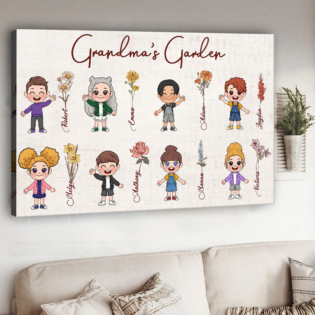 Grandma's Garden - Personalized Grandma Canvas And Poster