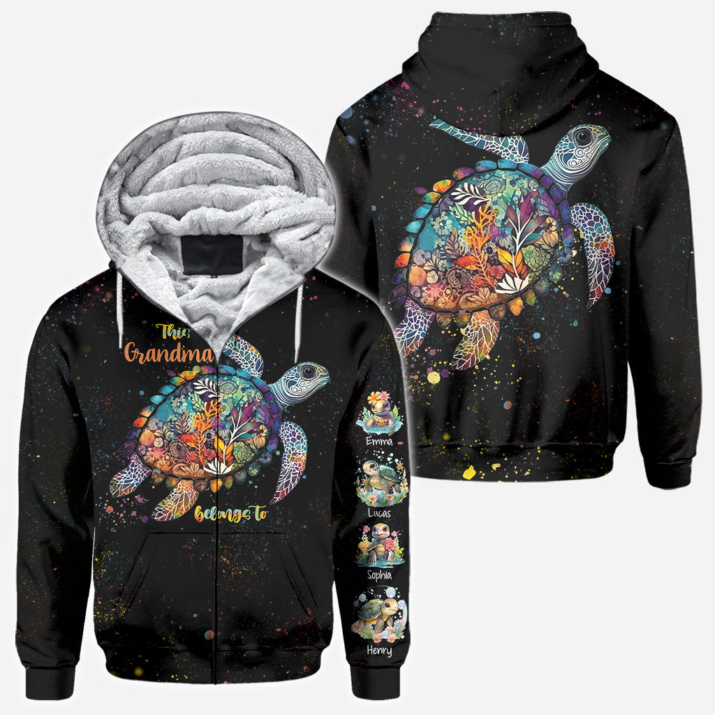 This Grandma Mom Belongs To - Personalized Turtle All Over Shirt