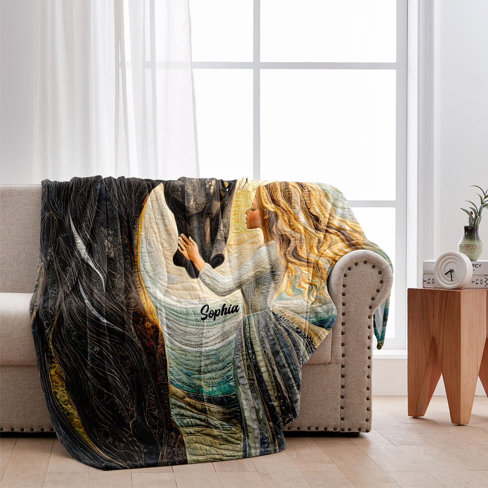Just A Girl Who Loves Horses - Personalized Horse Blanket
