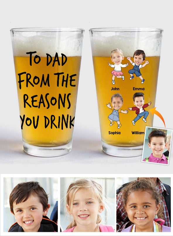 Reasons To Drink - Personalized Father Beer Glass