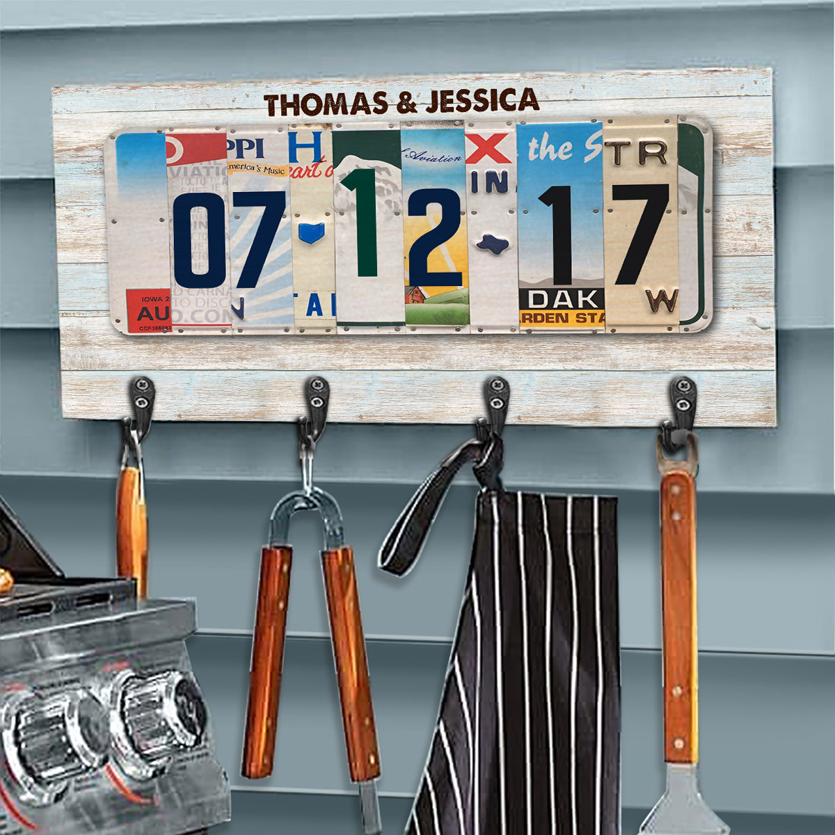 Together Since License Plate - Personalized Couple Key Rack
