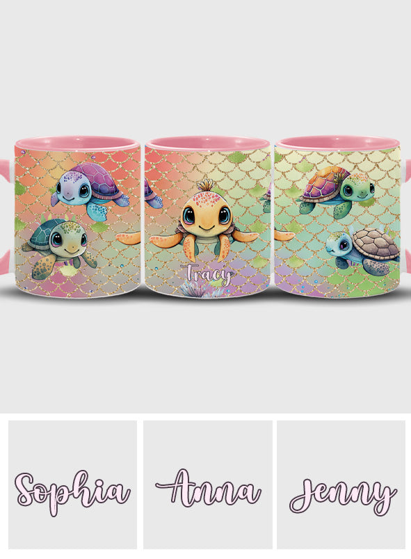 Cute Turtles - Personalized Turtle Accent Mug