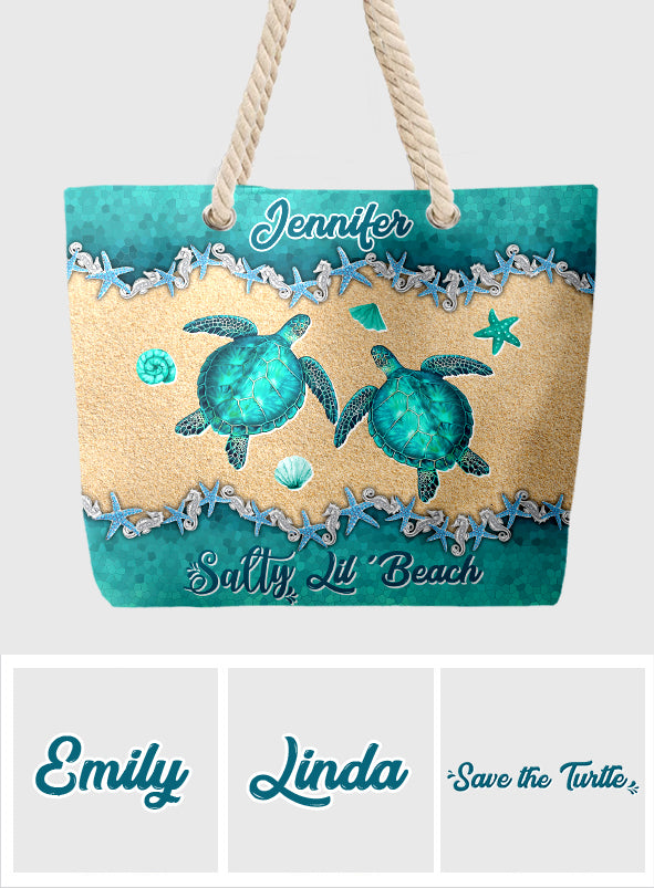 Beach Please Turle Version - Personalized Turtle Beach Bag