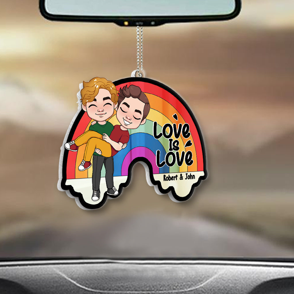 Love Is Love - Personalized LGBT Support Transparent Car Ornament