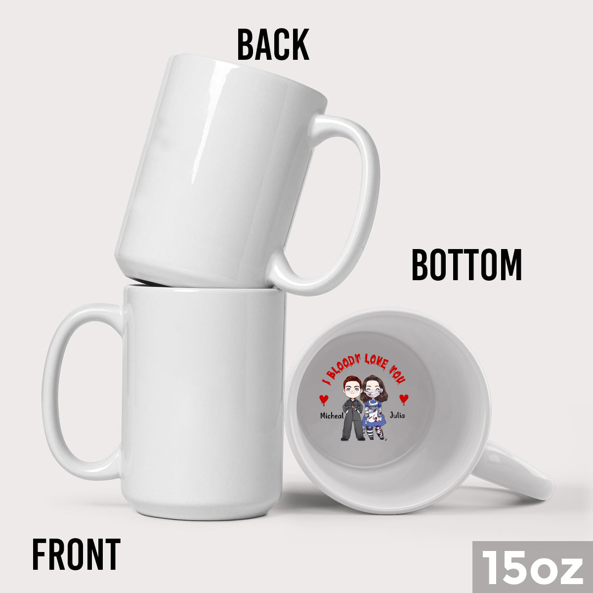 I Bloody Love You - Personalized Couple Hidden Message Mug