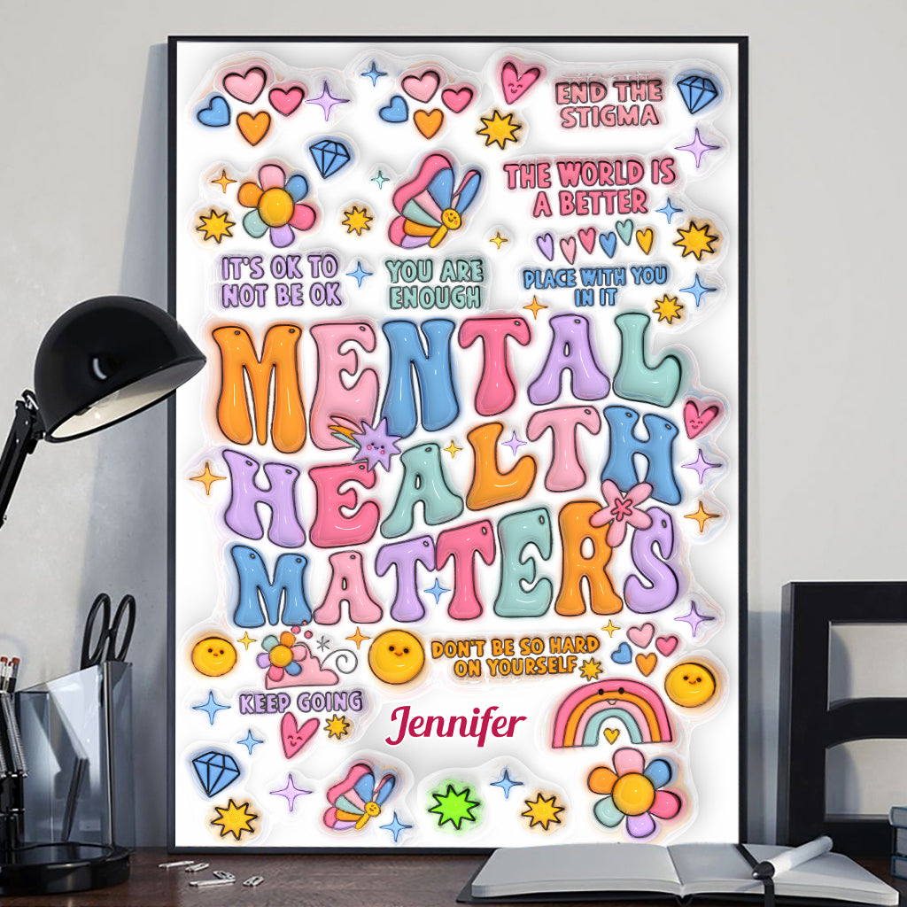 Mental Health Matter - Personalized Mental Health Awareness Canvas And Poster