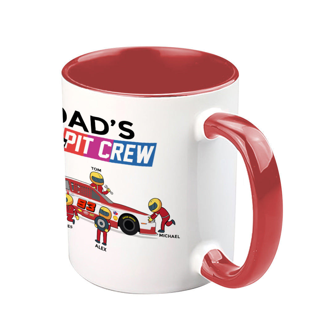 Dad's Pit Crew - Personalized Racing Accent Mug