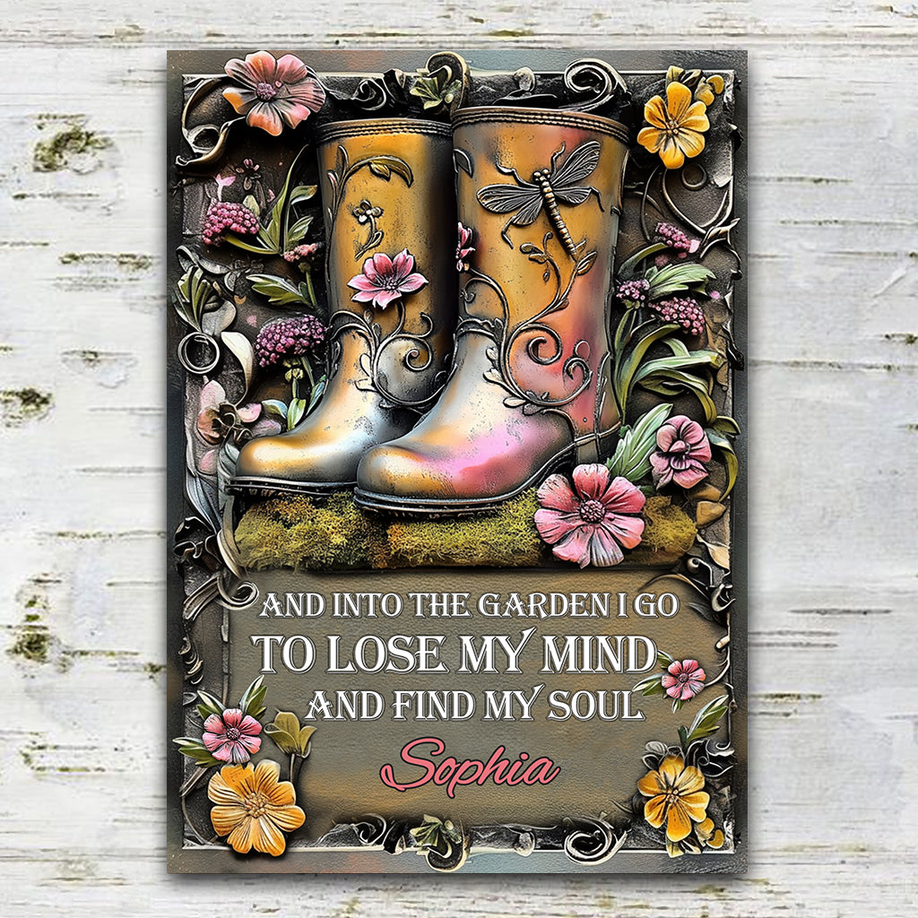 Into The Garden I Go - Personalized Gardening Rectangle Metal Sign