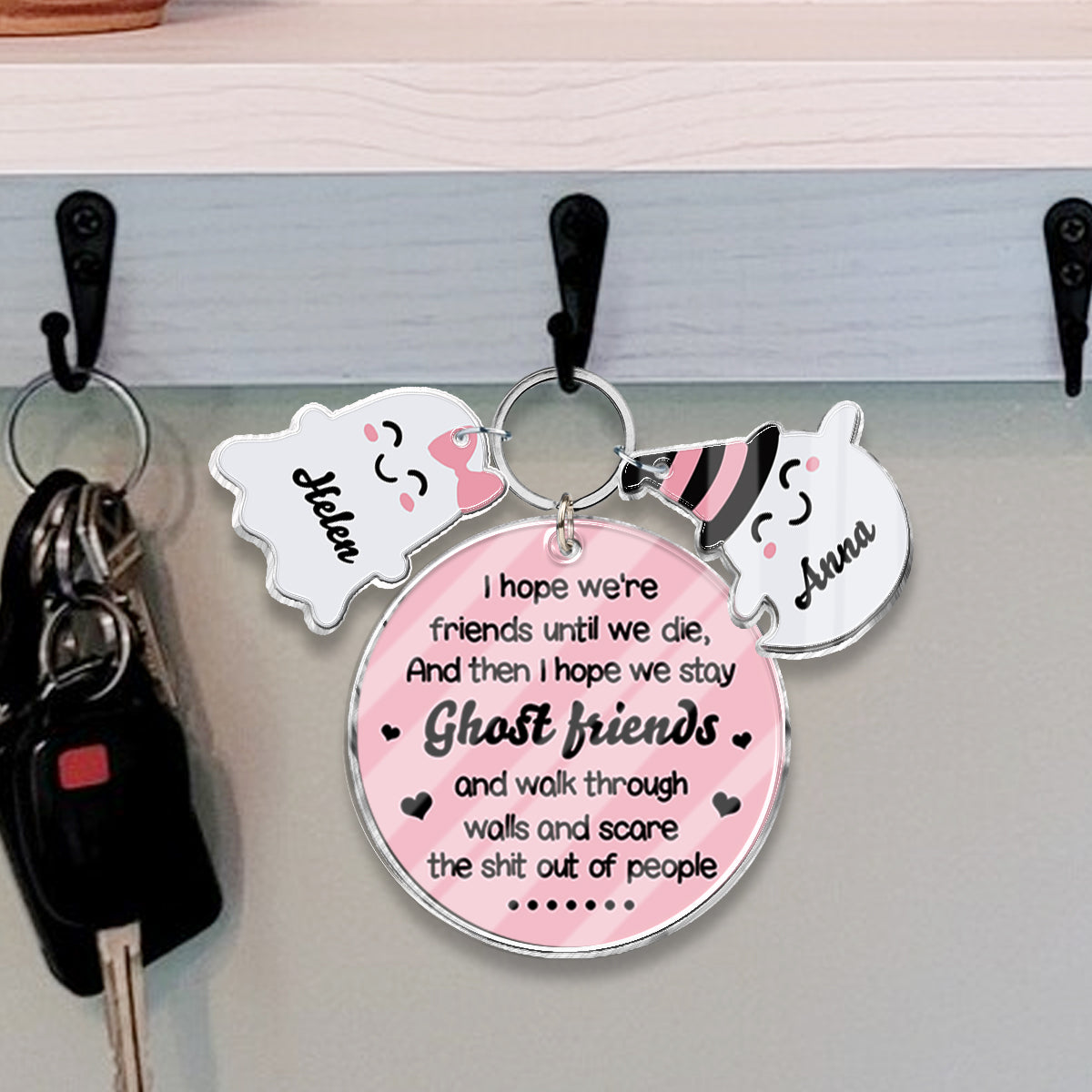 Ghost Friends - Personalized Bestie Keychain with Charms
