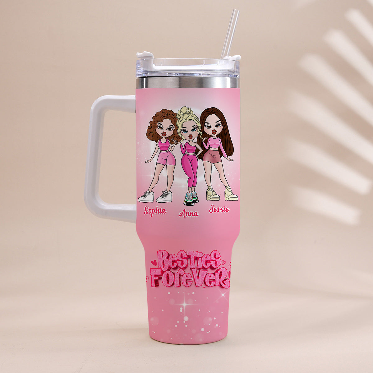 Friends Forever - Personalized Bestie Tumbler With Handle