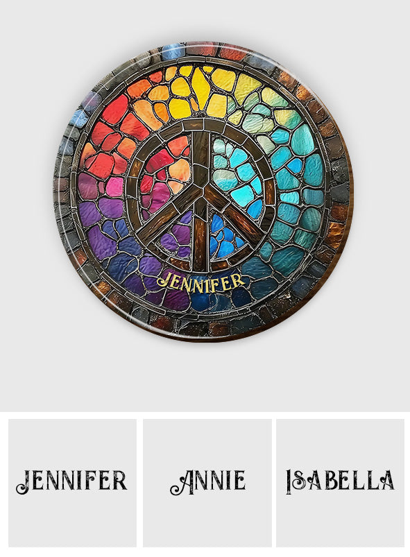 Hippie Soul – Personalisierter Auto-Sonnenblendenclip in Hippie-Form