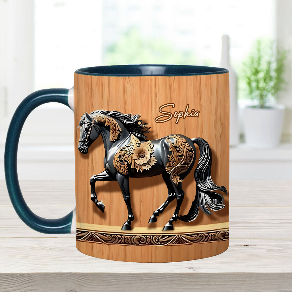Black Horse - Personalized Horse Accent Mug