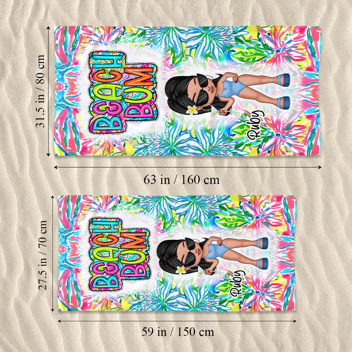 Beach Bum - Personalized Sea Lover Beach Towel