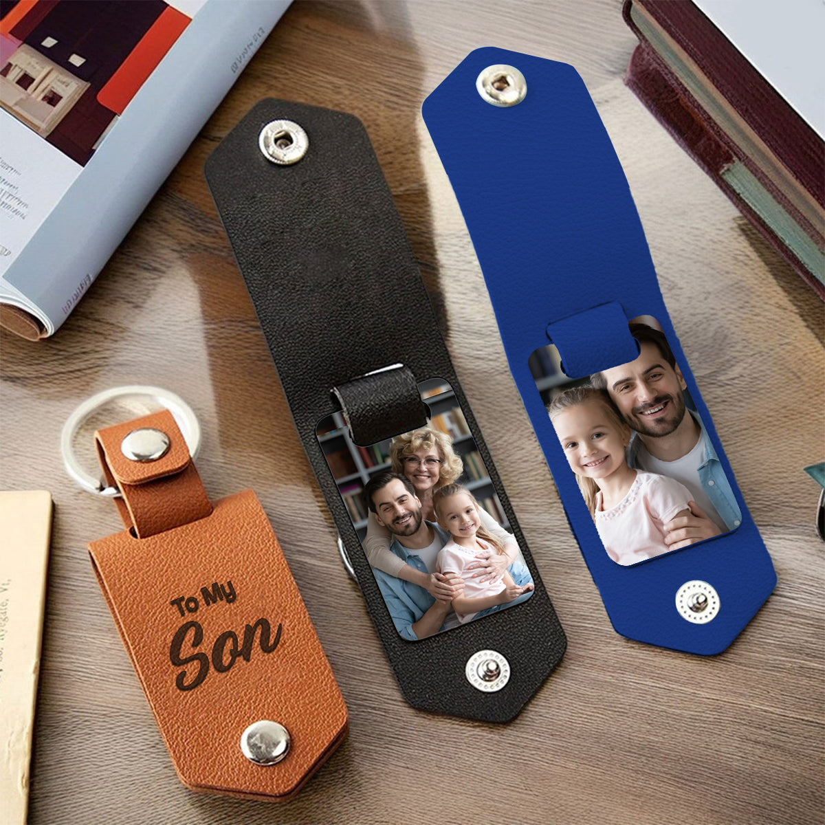 To My Son - Personalized Son Photo Album Keychain