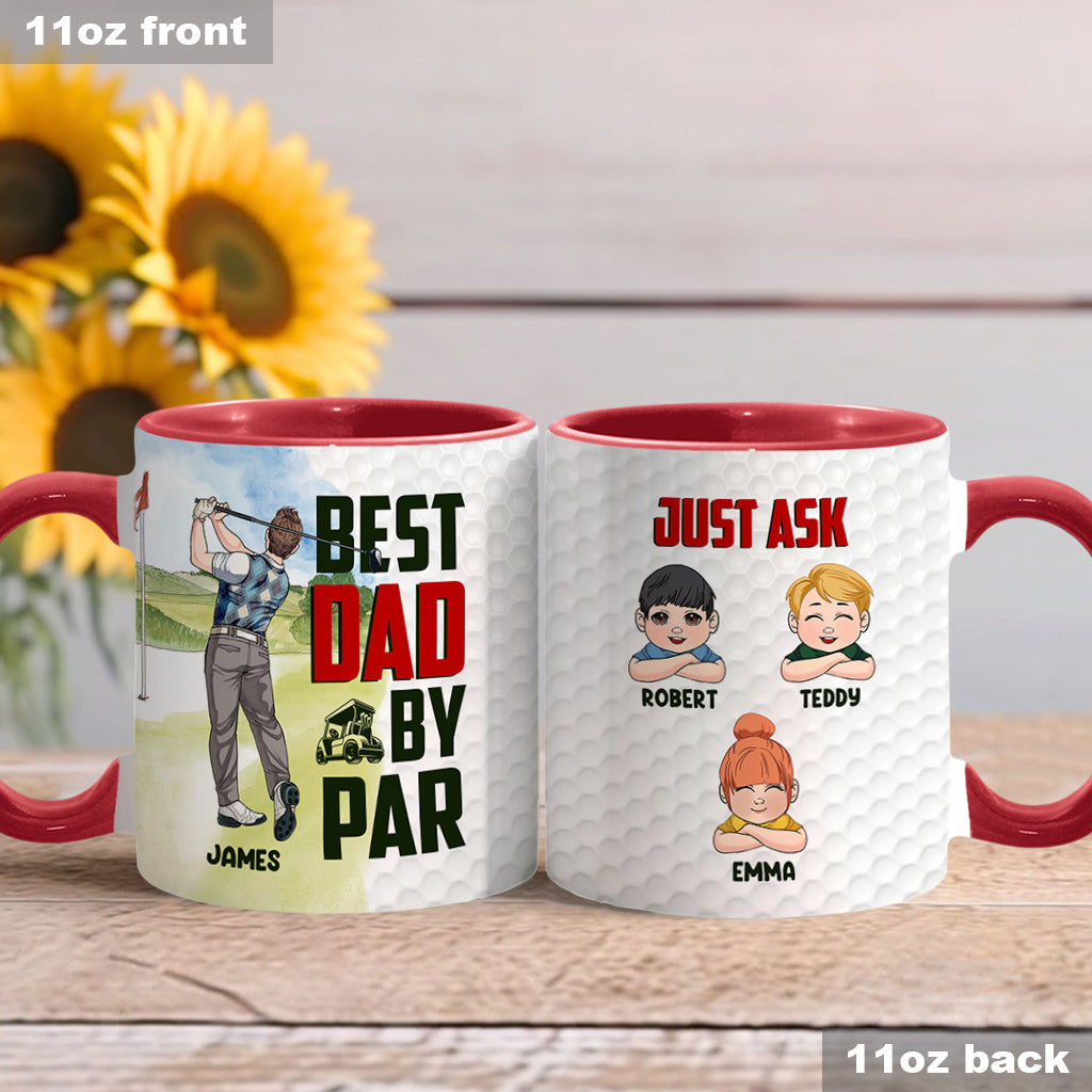Best Dad by Par - Personalized Golf Accent Mug