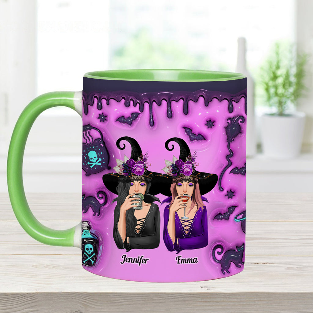 We're Not Sugar And Spice And Everything Nice Witch Best Friends - Personalized Bestie Accent Mug