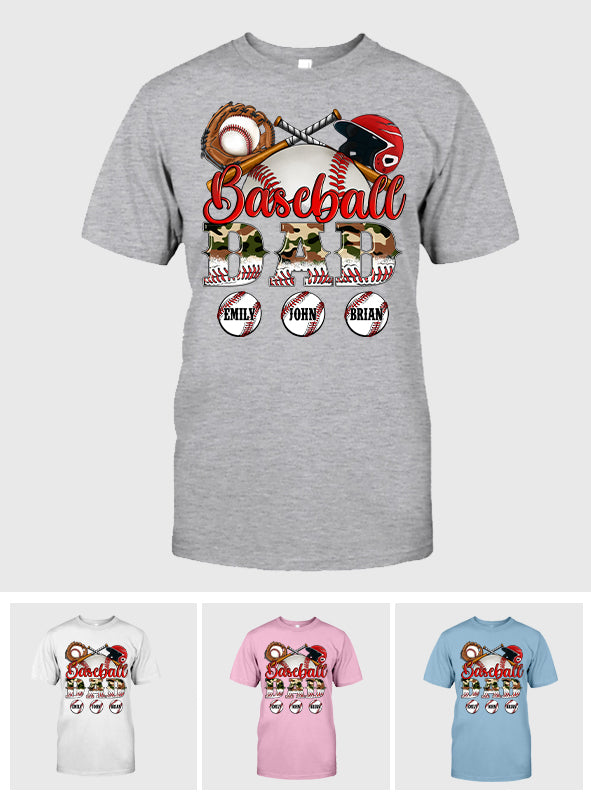 Best Baseball Dad Ever Camouflage - Personalized Father T-shirt And Hoodie