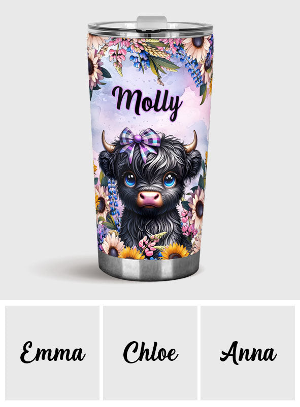 Niedliche kleine Hochlandkuh - Personalisierter Becher