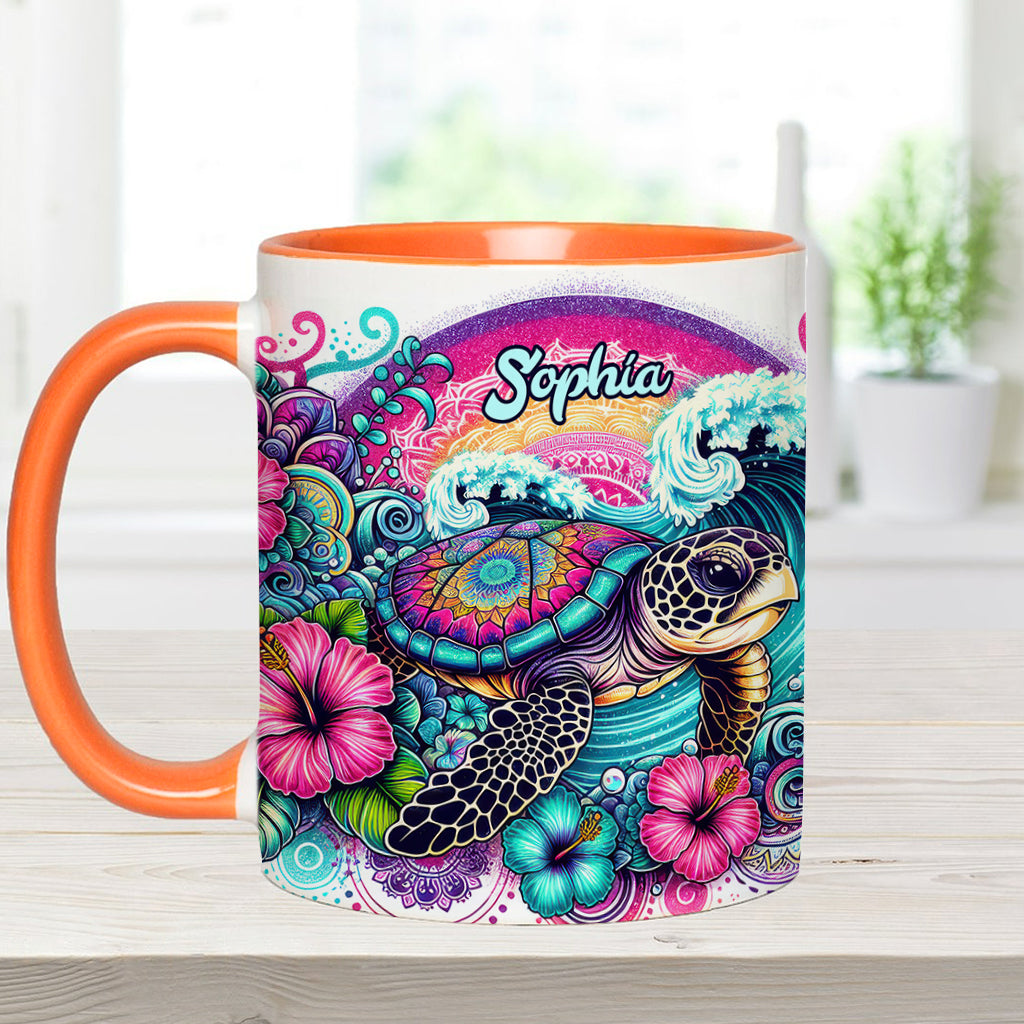 Peace Love Turtle - Personalized Turtle Accent Mug