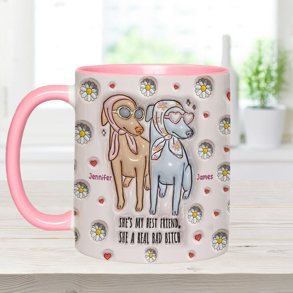 She's My Best Friend - Personalized Bestie Accent Mug