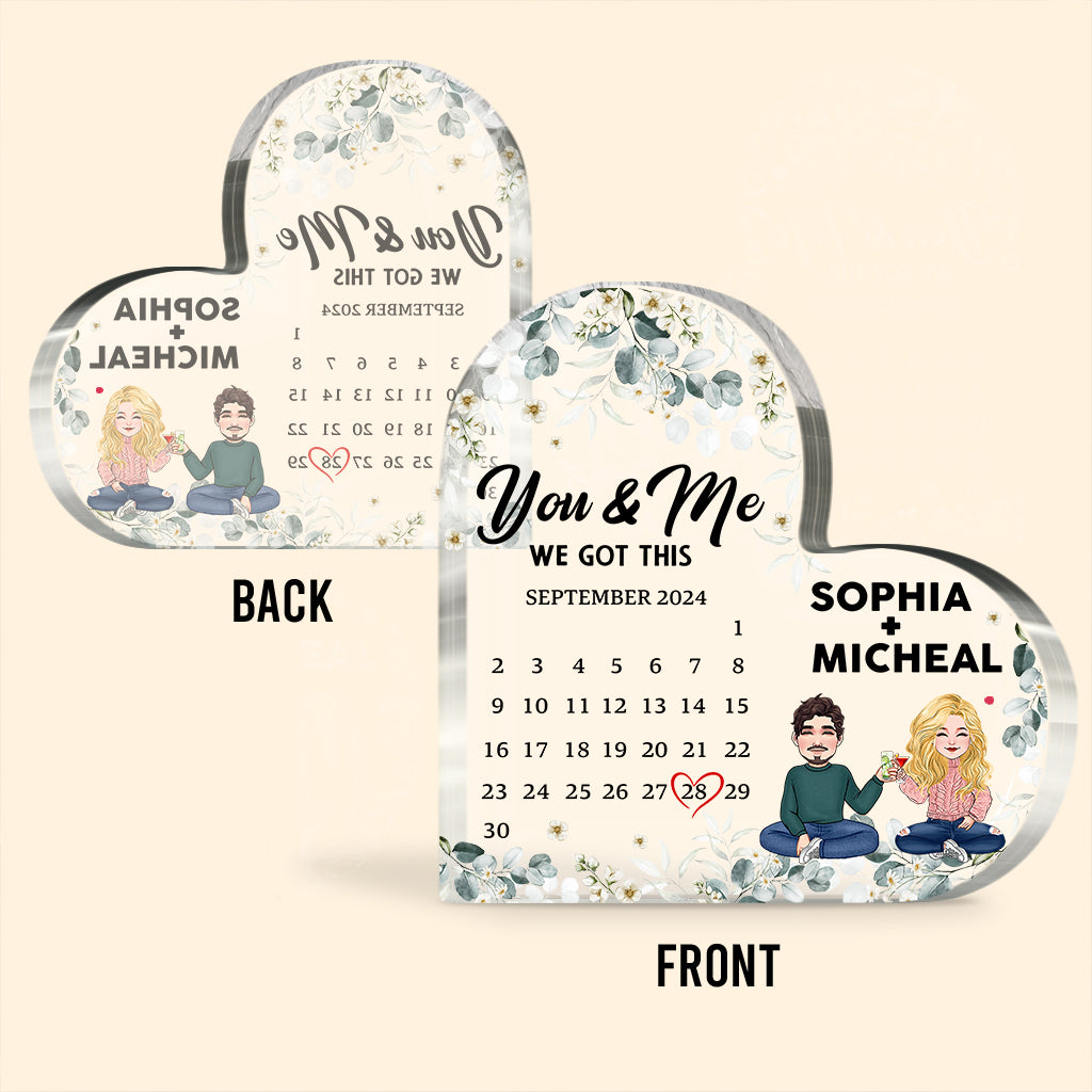 You & Me we got this - Personalized Couple Custom Shaped Acrylic Plaque