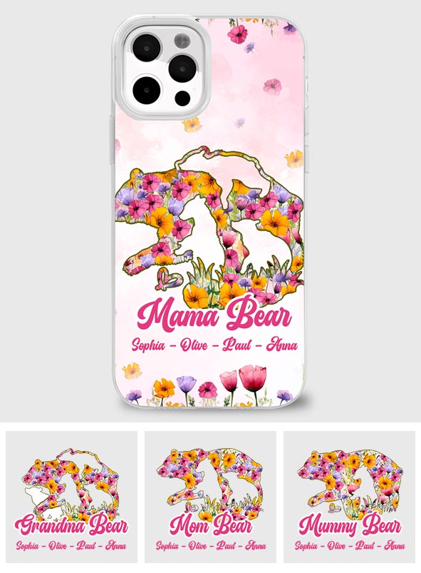 Mama Bear - Personalized Mother Clear Phone Case