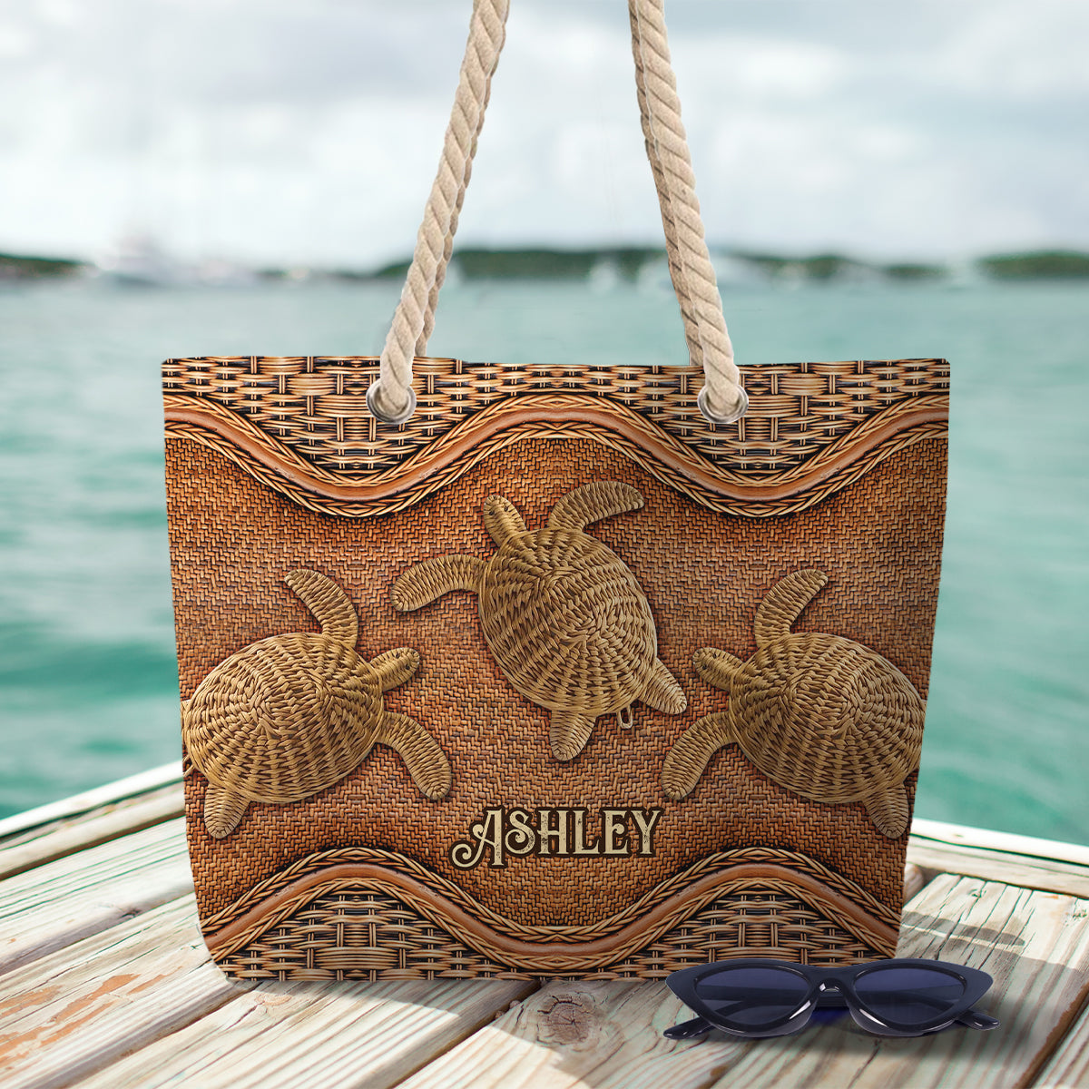 Awesome Turtle - Personalized Turtle Beach Bag