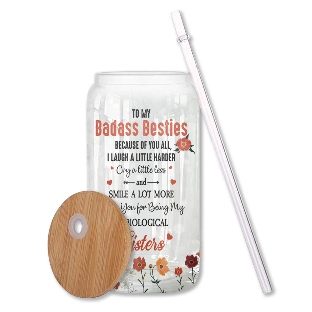 My Unbiological Sisters - Personalized Bestie Can Glass