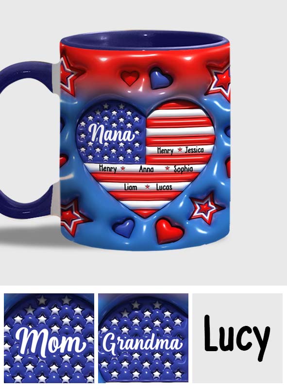 Grandma Nana Mom - Personalized Grandma Accent Mug