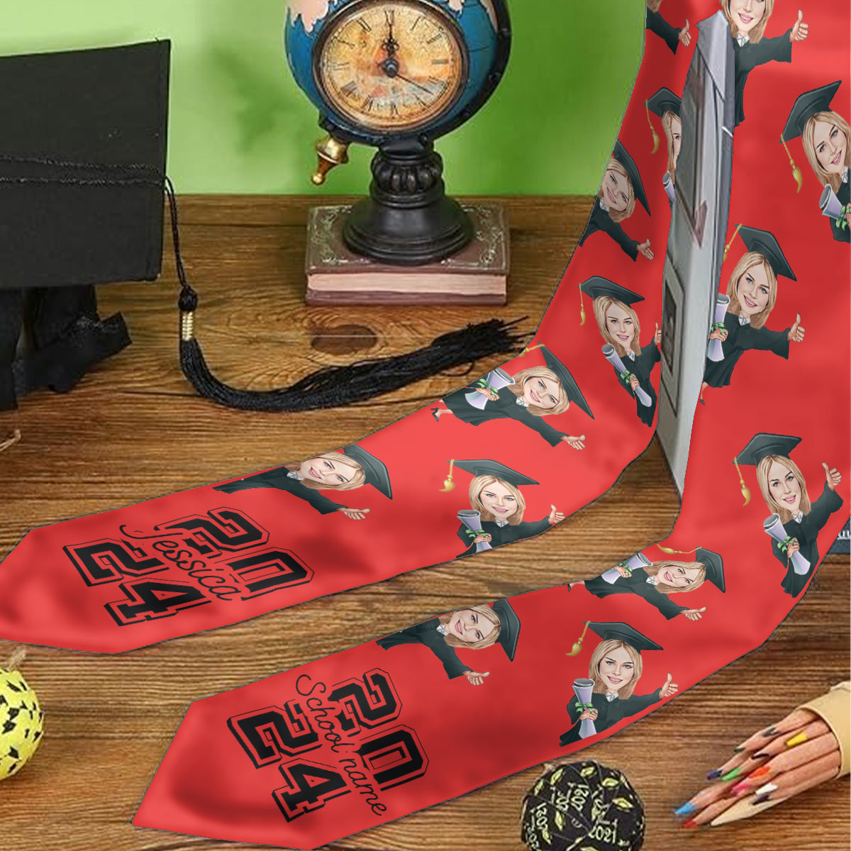 Caricature Funny Character - Personalized Graduation Graduation Stole