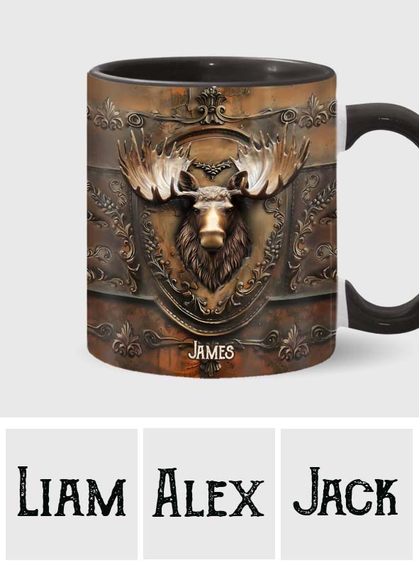 Wunderschöner Elch, Wildtruthahn, Fuchs, Ente – personalisierter Becher mit Jagdmotiv
