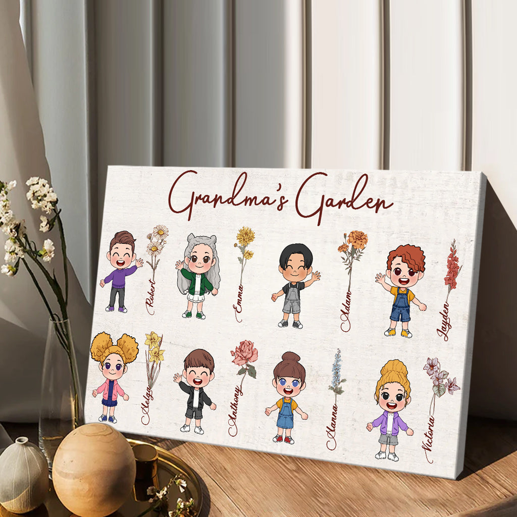 Grandma's Garden - Personalized Grandma Canvas And Poster