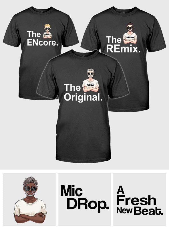 3 Generations Grandpa, Father, Child - Personalized Grandpa T-shirt And Hoodie