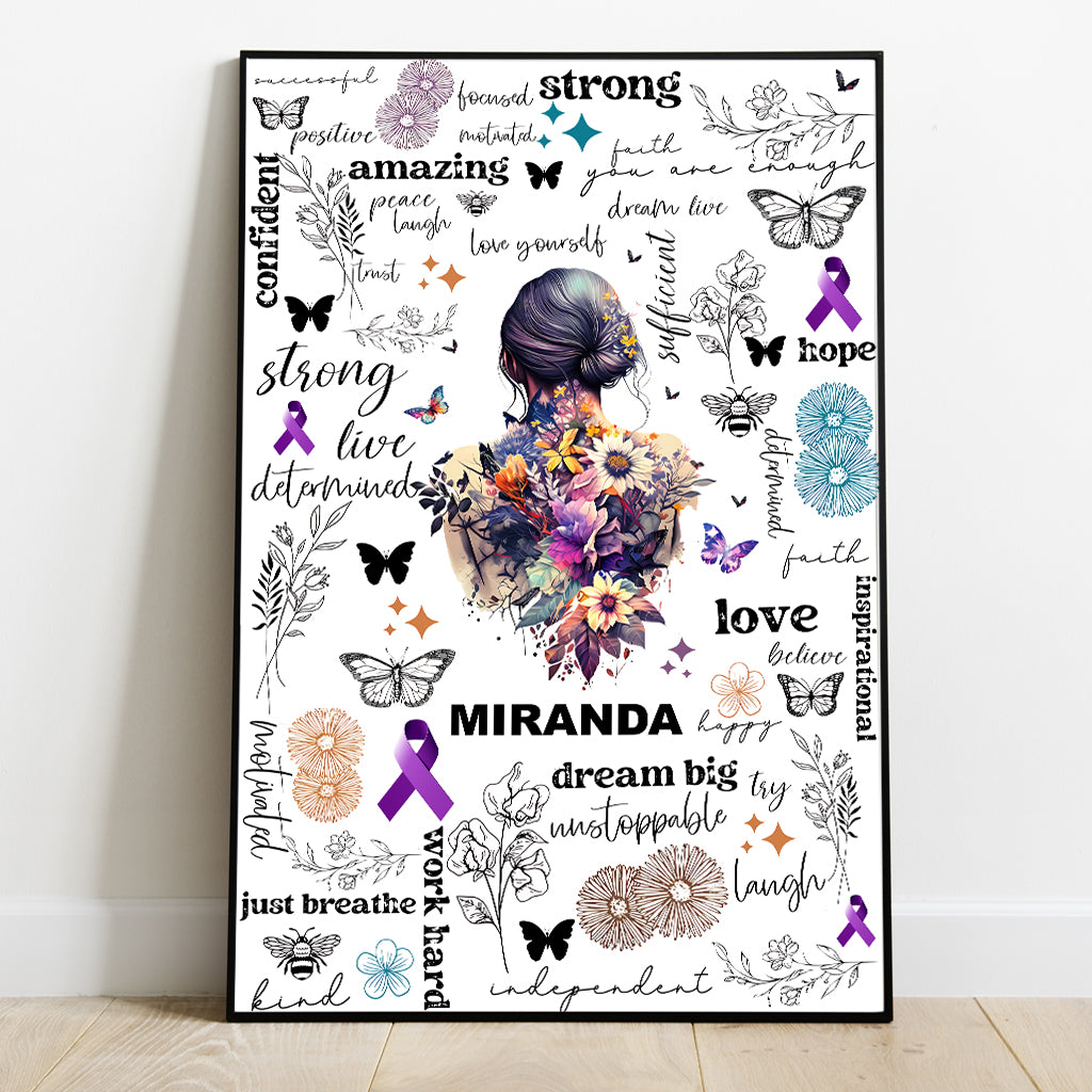 Just Breathe Amazing Strong - Personalized Mental Health Awareness Canvas And Poster