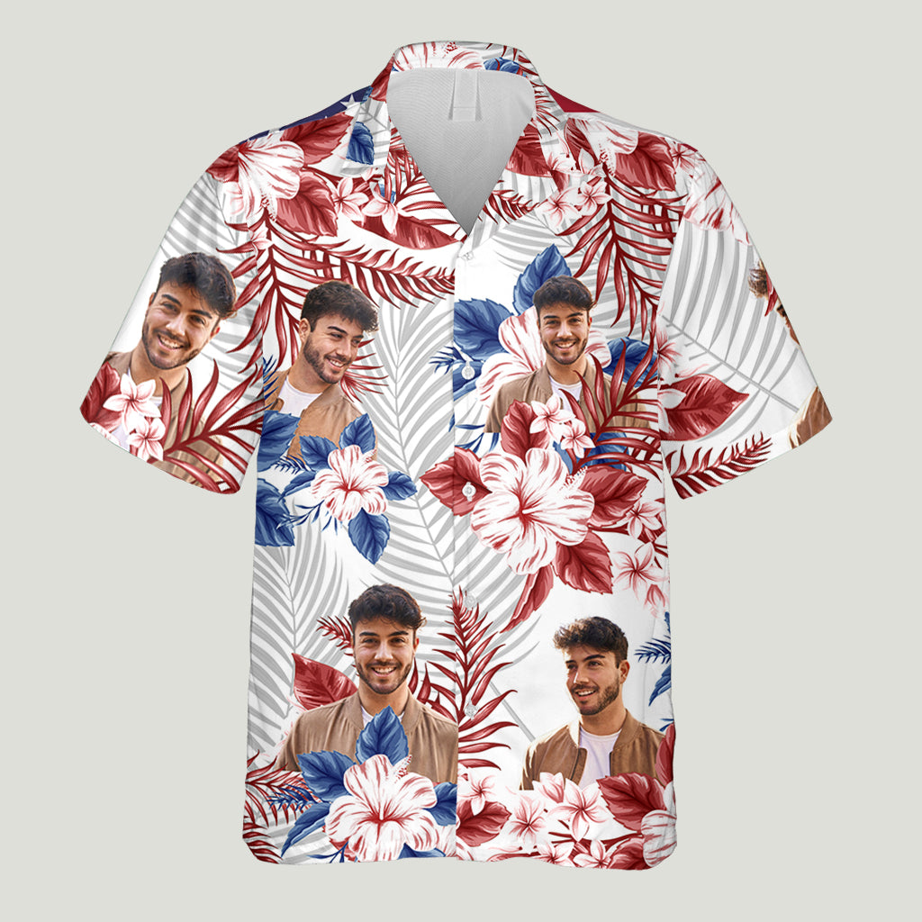 American Flag Flower - Personalized Independence Day/ 4th of July Hawaiian Shirt