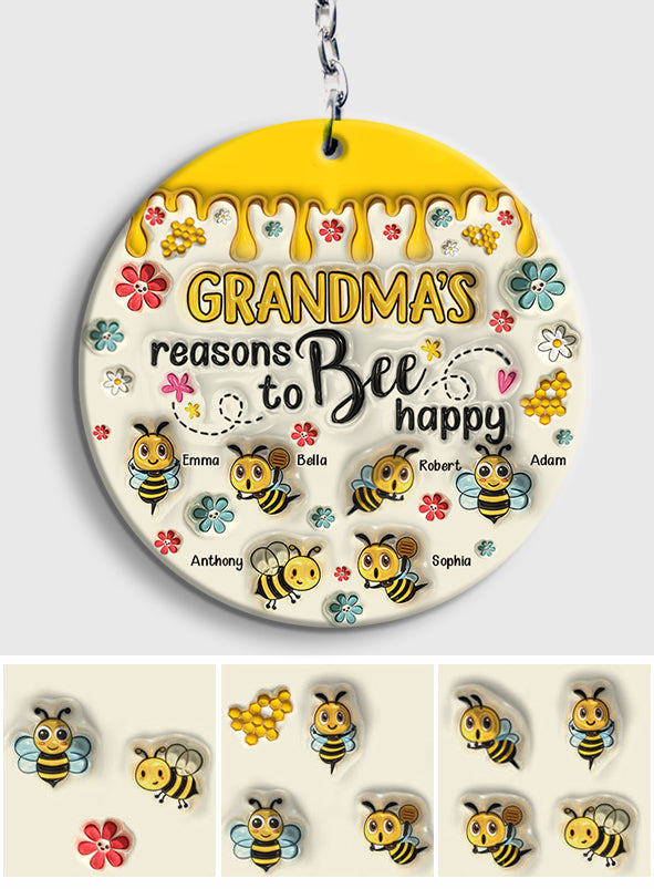 Les raisons de grand-mère d'être heureuse - Porte-clés personnalisé pour grand-mère