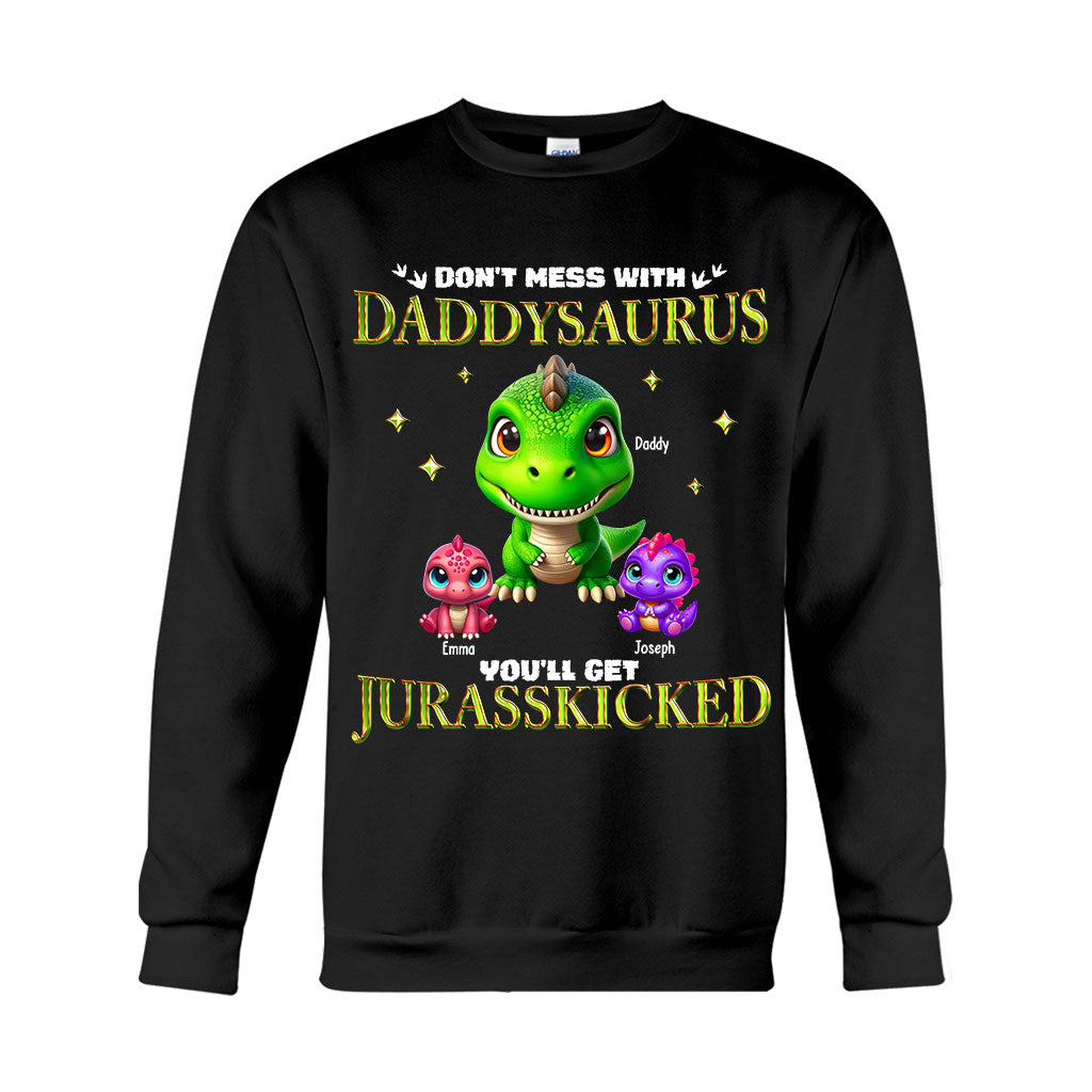 Daddysaurus Grandpasaurus 3D Dinosaurs - Personalized Father T-shirt And Hoodie