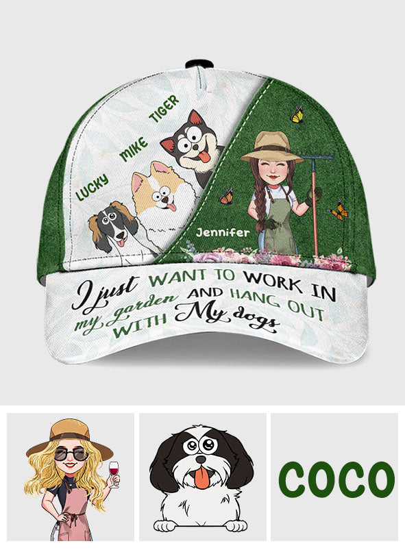 Je veux juste jardiner et passer du temps avec mes animaux - Casquette classique de jardinage personnalisée
