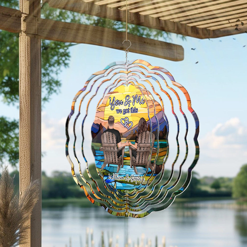 You And Me We Got This - Personalized Couple Wind Spinner