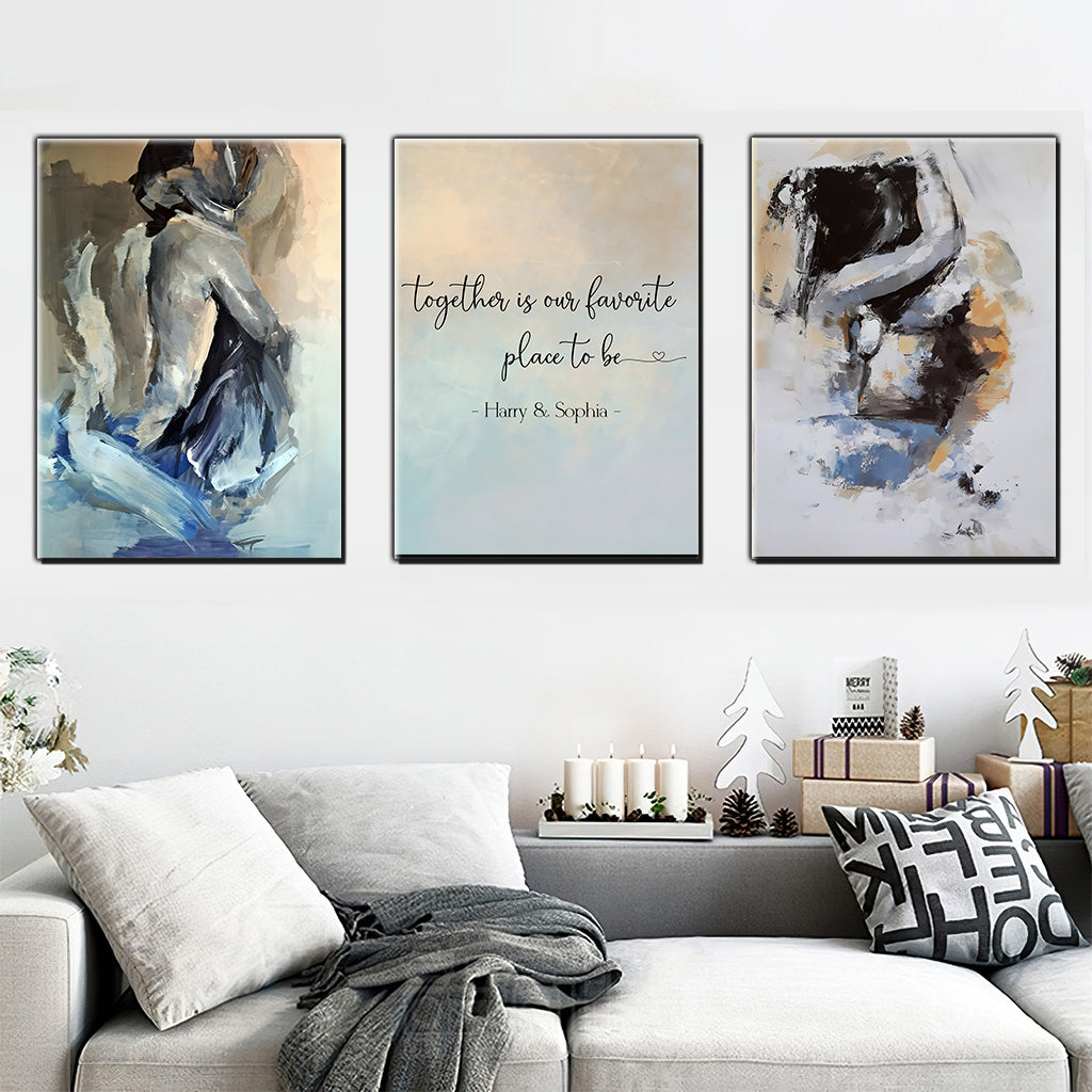 Together Is Our Favourite Place To Be - Personalized Couple Poster & Canvas Set