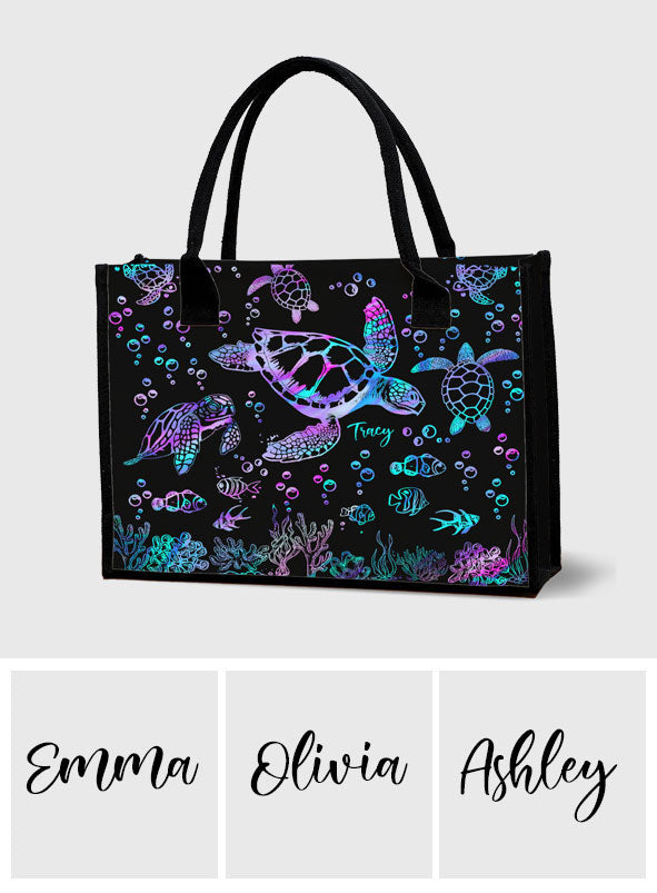 Sea Turtles - Personalized Turtle Canvas Tote Bag