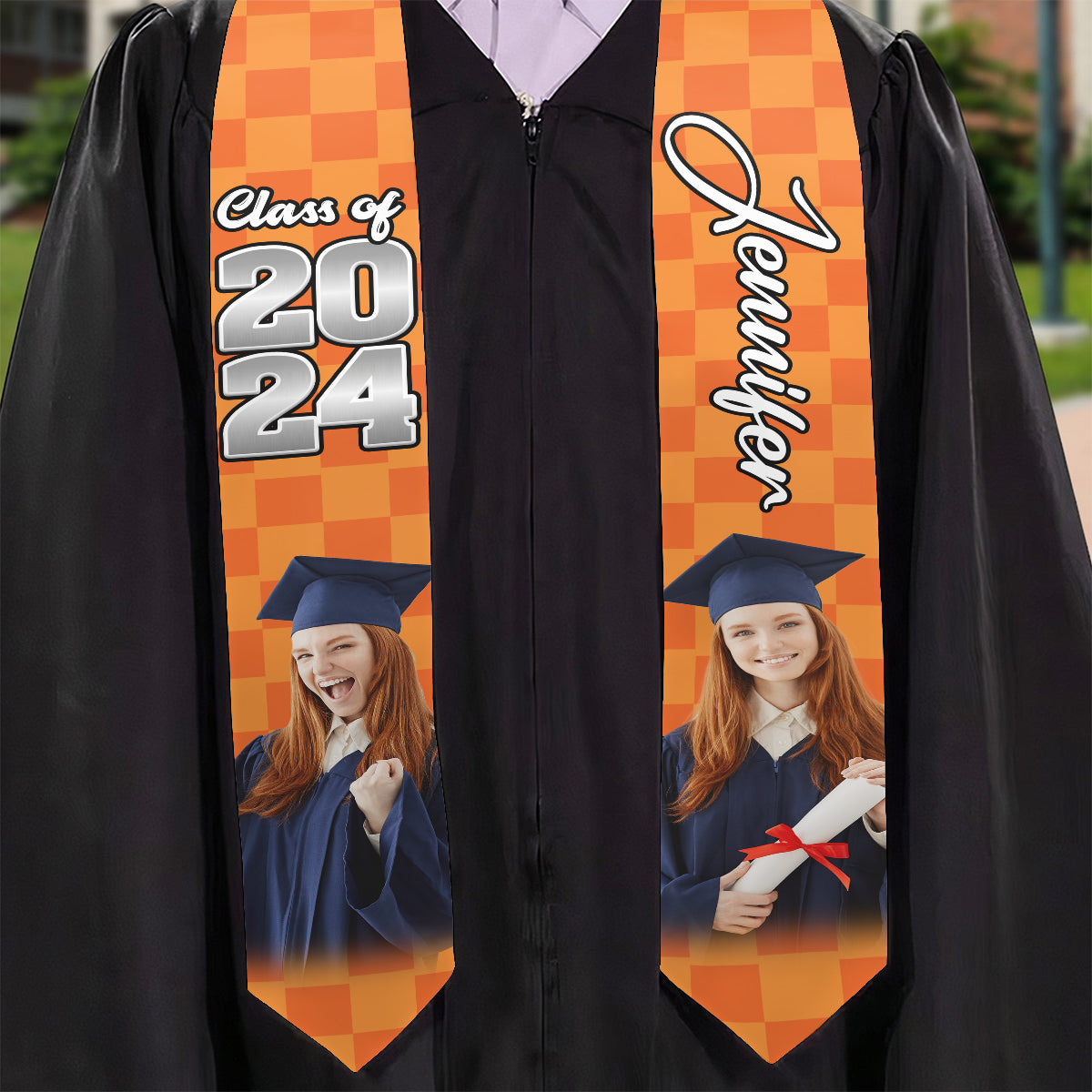 Photo Custom Graduation Stole Sash - Personalized Graduation Graduation Stole