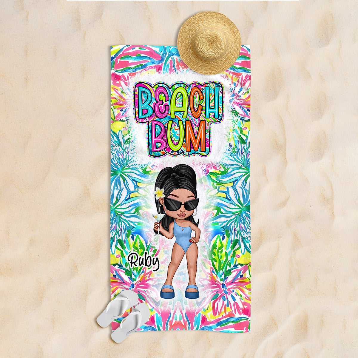 Beach Bum - Personalized Sea Lover Beach Towel