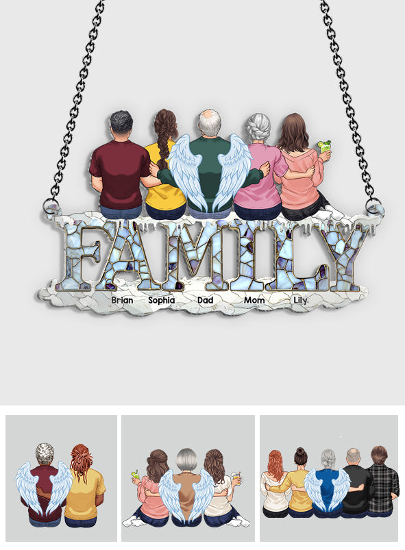 Familienweihnachten – Personalisierter Familien-Fensterhänger-Sonnenfänger als Ornament
