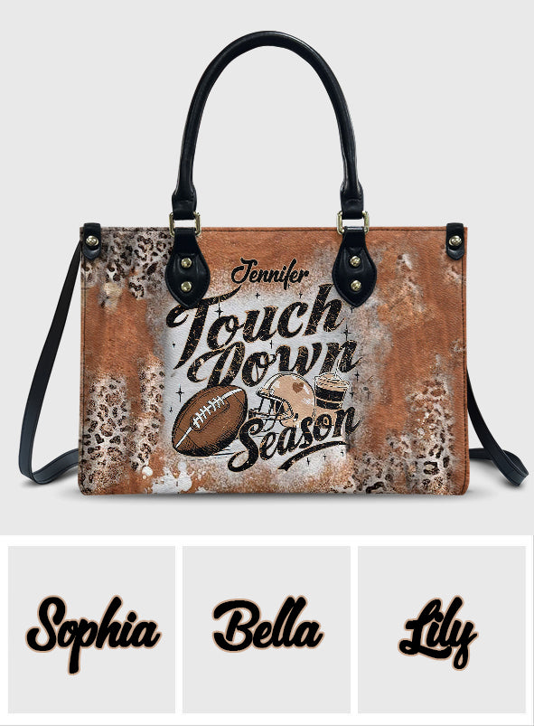 Touch Down Season – Personalisierte Fußball-Lederhandtasche